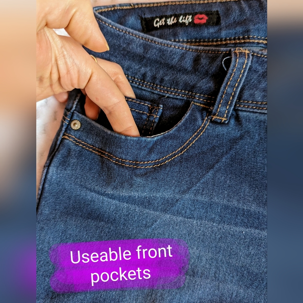Hot kiss size 9 Capri, crop style jeans with faded blue denim look, GUC - Picture 9 of 13